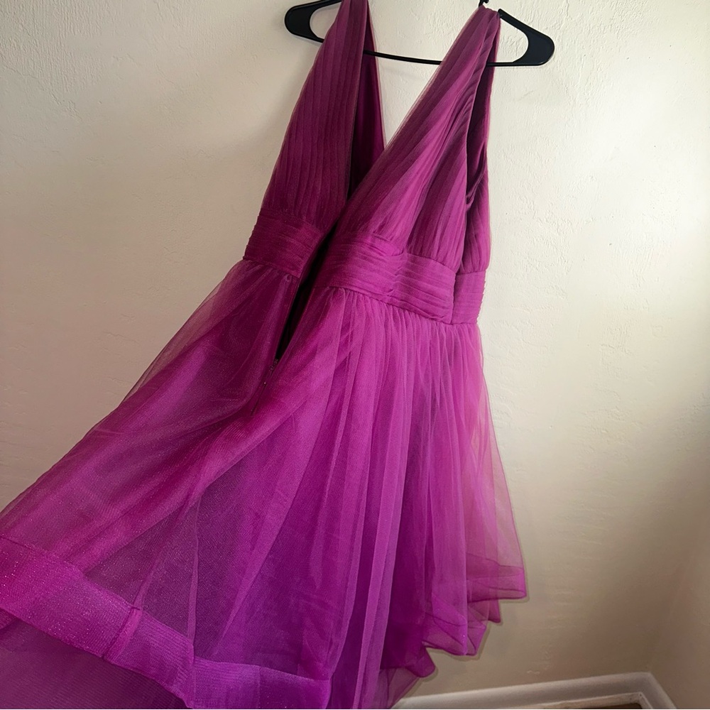 JJs House Magenta Tulle Gown - Picture 3 of 10